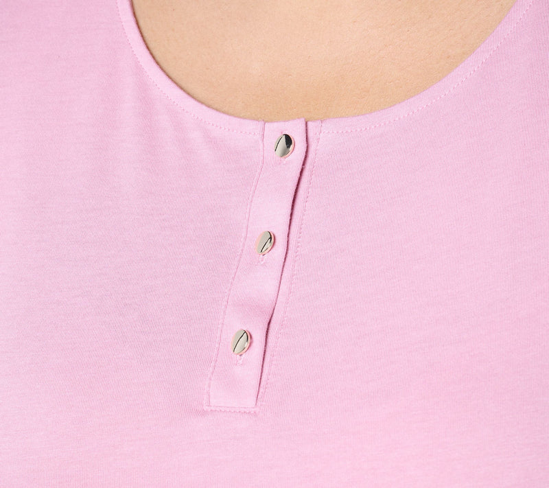 Denim & Co. Essentials Luxe Jersey 3/4 Sleeve Henley Top — View 4