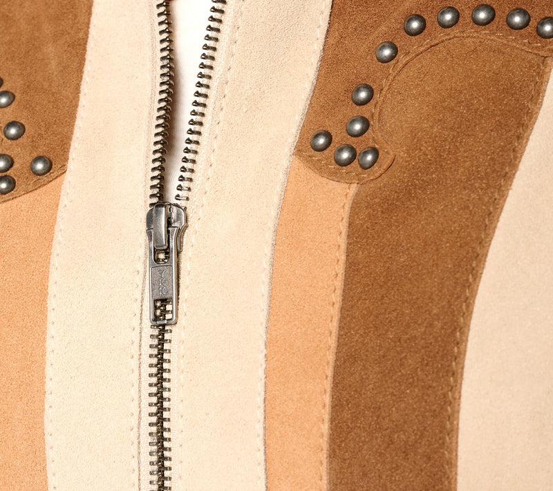 American West by Carolyn Pollack Color Blocked Suede Jacket — View 5
