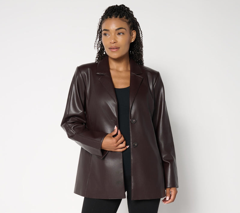 Dennis Basso Regular Luxe Faux Leather Jacket — View 13