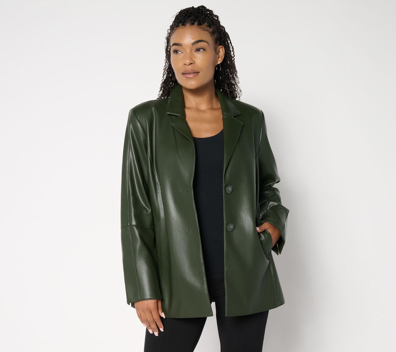 Dennis Basso Regular Luxe Faux Leather Jacket — View 15