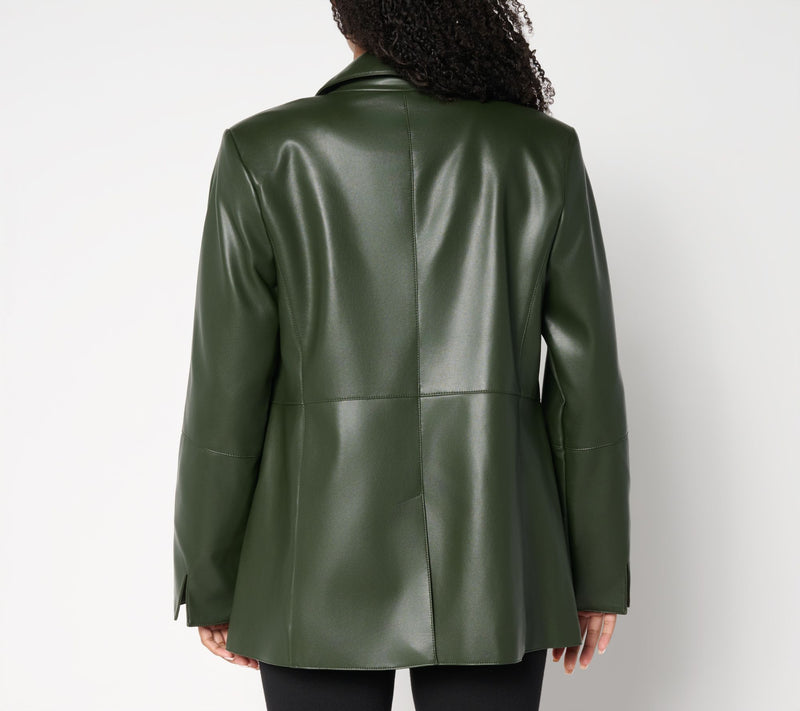 Dennis Basso Regular Luxe Faux Leather Jacket — View 18