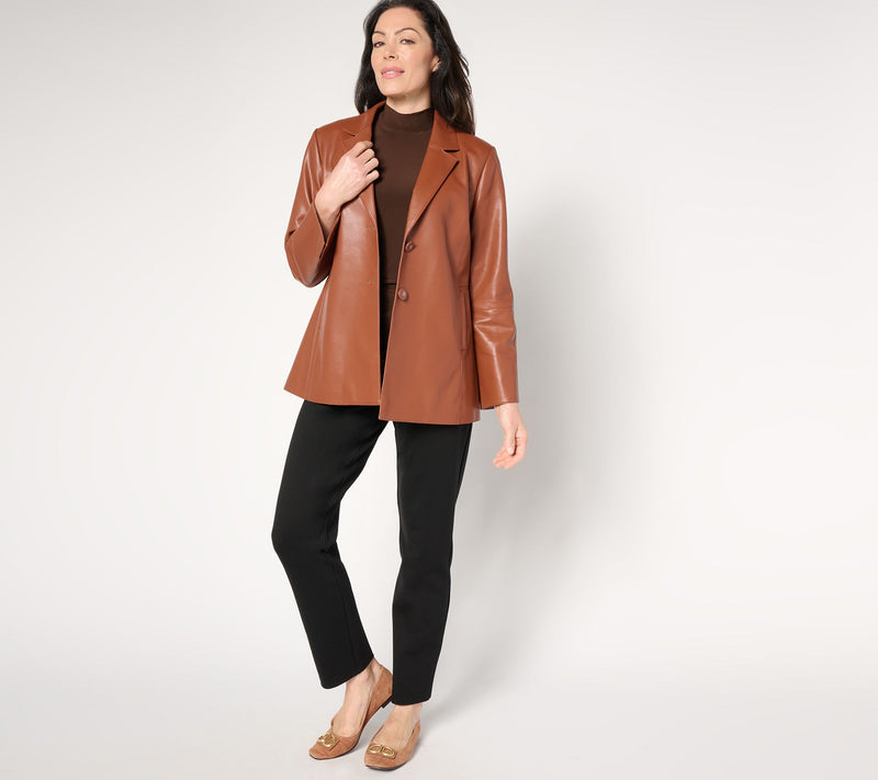 Dennis Basso Petite Luxe Faux Leather Jacket — View 17