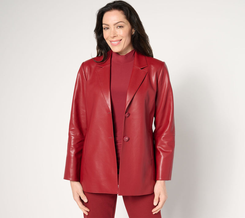 Dennis Basso Petite Luxe Faux Leather Jacket — View 5