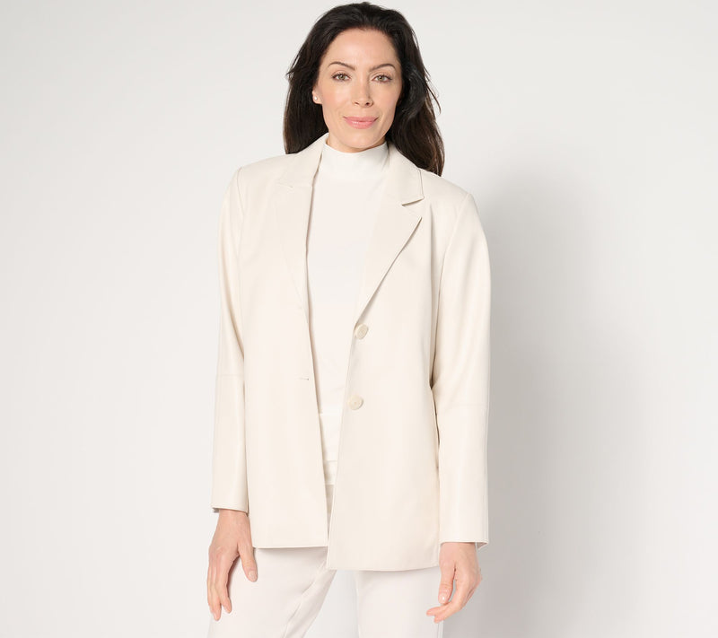 Dennis Basso Petite Luxe Faux Leather Jacket — View 7