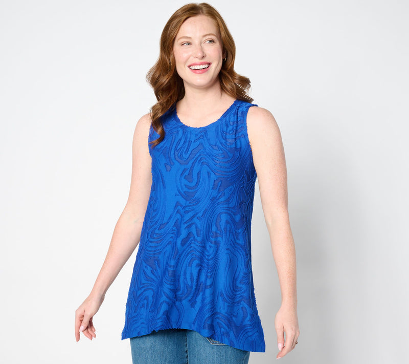 LOGO by Lori Goldstein Sleeveless Crew Neck Jacquard Top — View 12