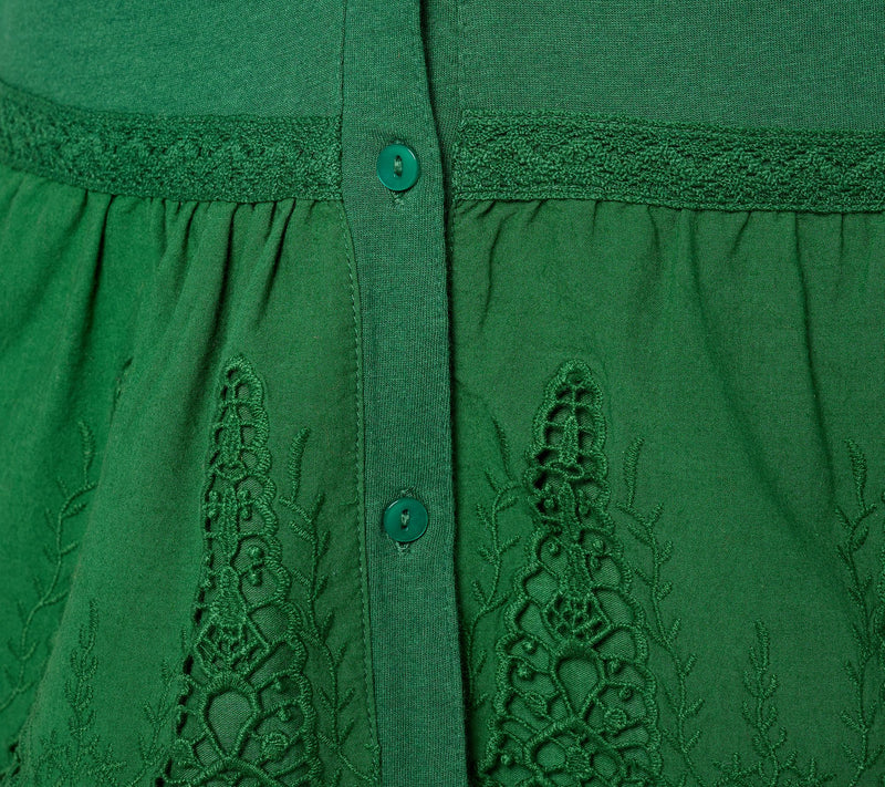 LOGO Lavish by Lori Goldstein V-Neck Cardigan w/ Eyelet Peplum — View 4