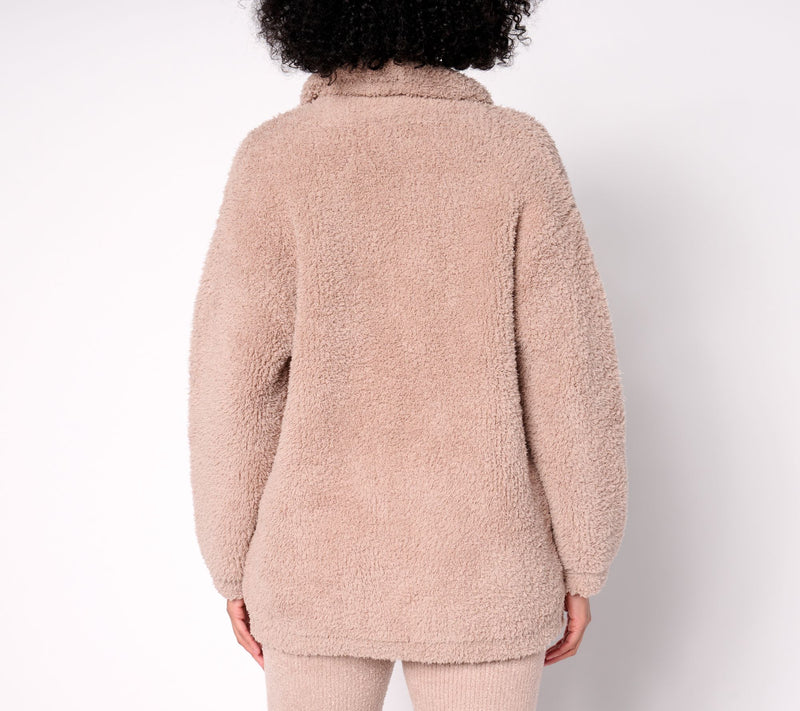 Barefoot Dreams CozyChic Shearling Button Front Jacket — View 11