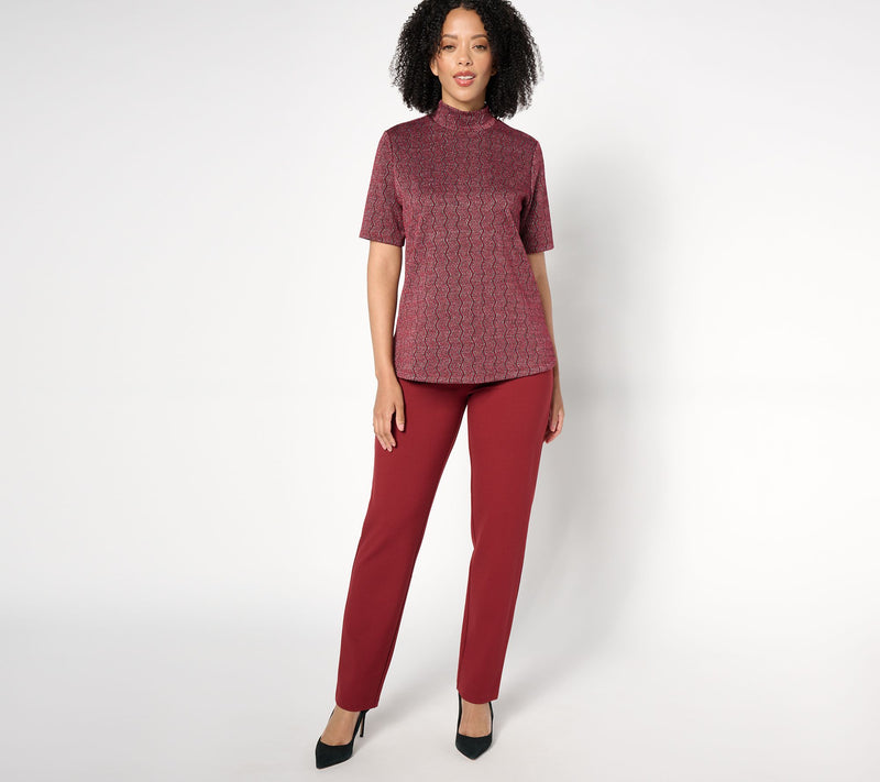 Dennis Basso Regular Straight Leg Ponte Knit Pant — View 13