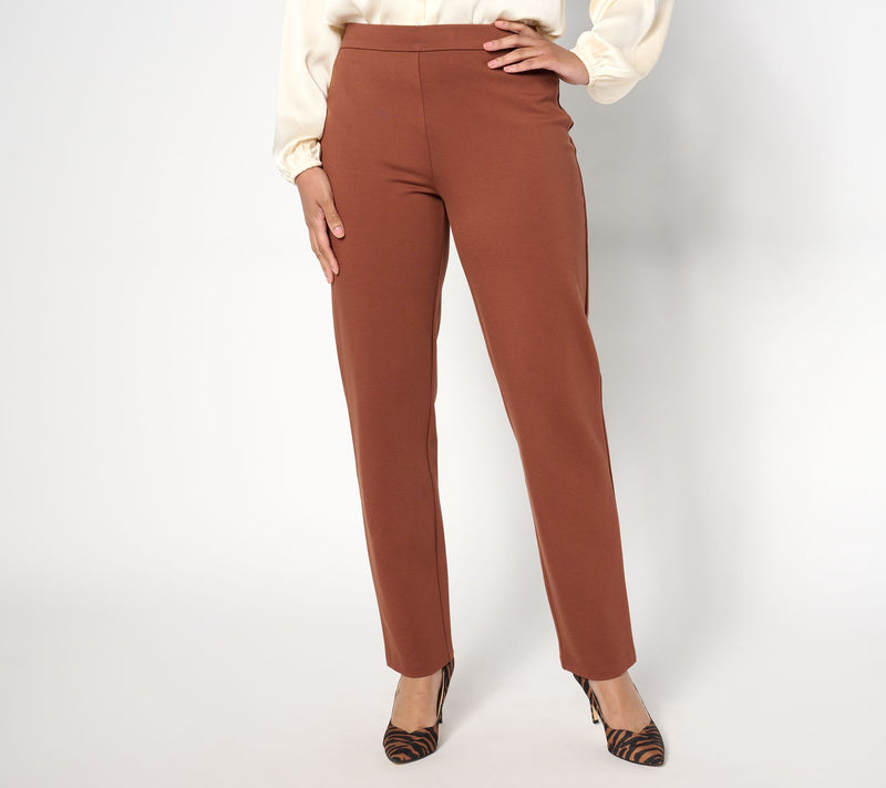Dennis Basso Regular Straight Leg Ponte Knit Pant — View 5