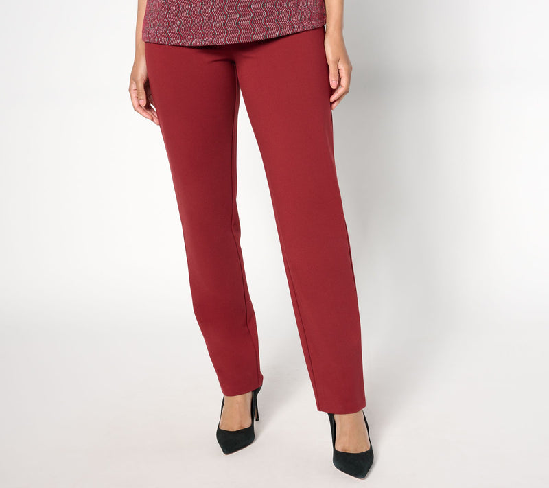 Dennis Basso Petite Straight Leg Ponte Knit Pant — Main view