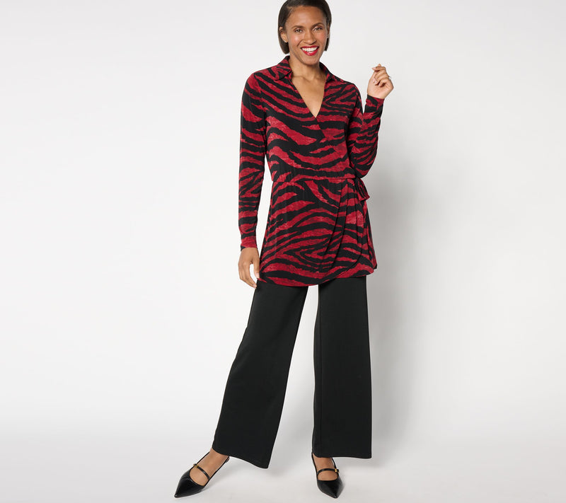 Dennis Basso Italia Knit Faux Wrap Tunic — View 3
