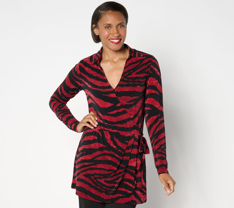 Dennis Basso Italia Knit Faux Wrap Tunic — Main view