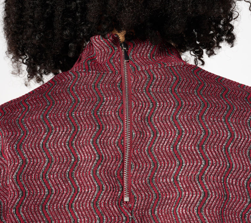 Dennis Basso Lurex Novelty Jacquard Mock Neck Top — View 4