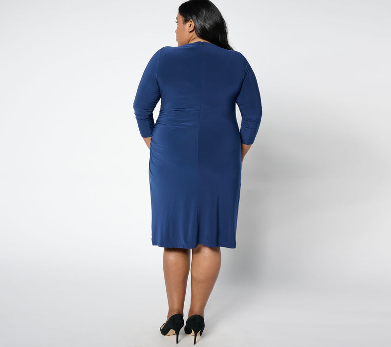 Dennis Basso Regular Italia Knit Ruched Dress — View 8