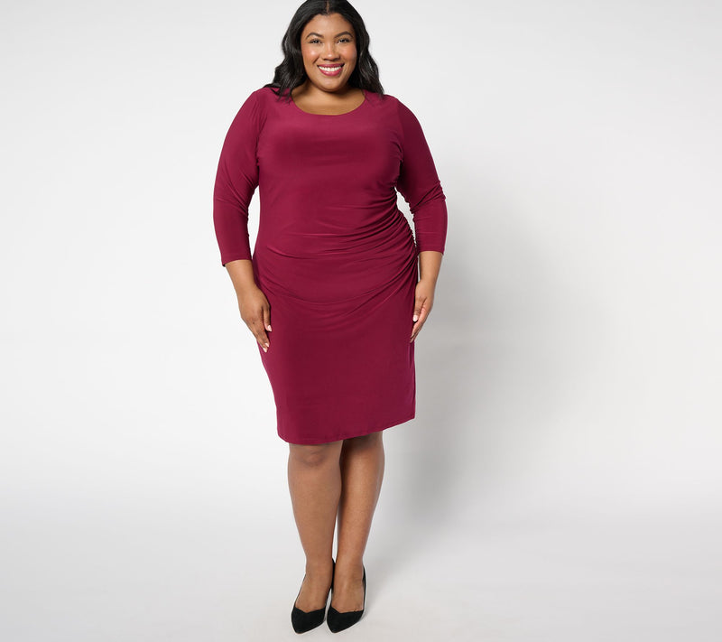 Dennis Basso Regular Italia Knit Ruched Dress — Main view