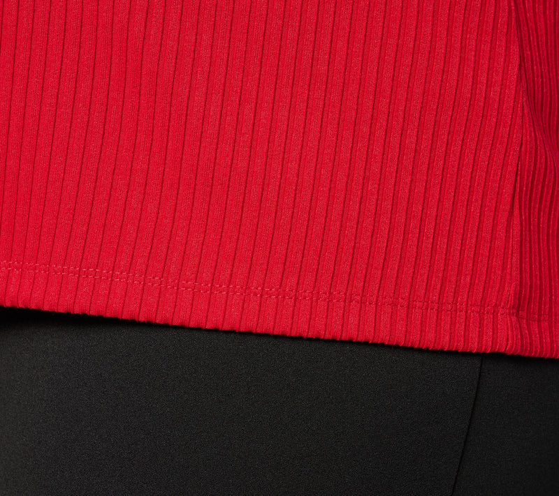 Dennis Basso Rib Knit Scoop Neck Tunic Side Slits — View 10