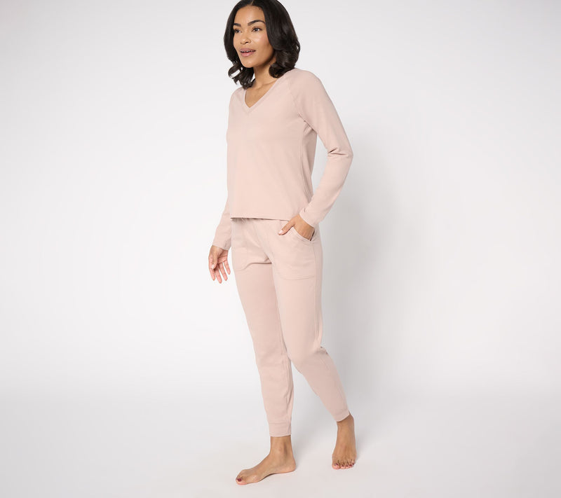 Barefoot Dreams Malibu Collection Butterchic Knit V-Neck Set — View 7