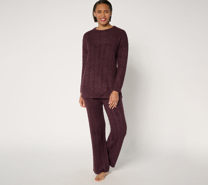 Barefoot Dreams CozyChic Lite Cable Slit Pullover — View 14