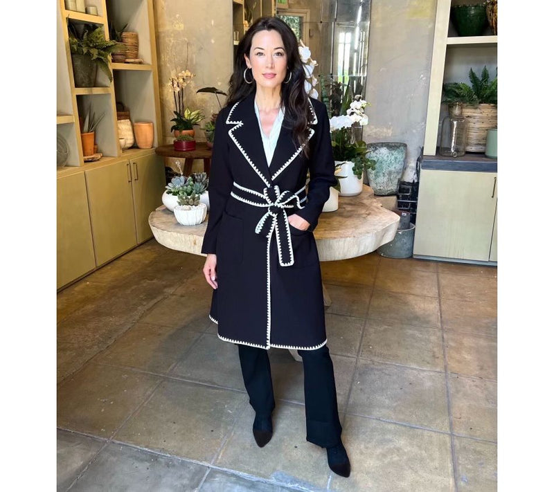 BEAUTIFUL by Lawrence Zarian Regular Belted Double Knit Lined Coat — View 16