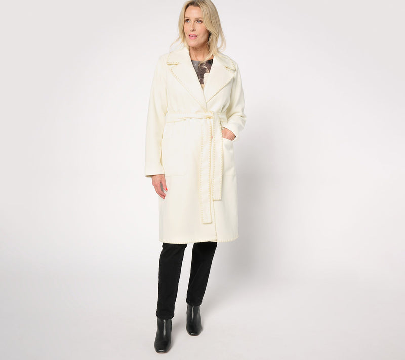BEAUTIFUL by Lawrence Zarian Regular Belted Double Knit Lined Coat — View 10