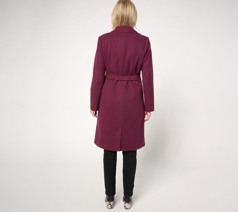 BEAUTIFUL by Lawrence Zarian Petite Belted Double Knit Lined Coat — View 13