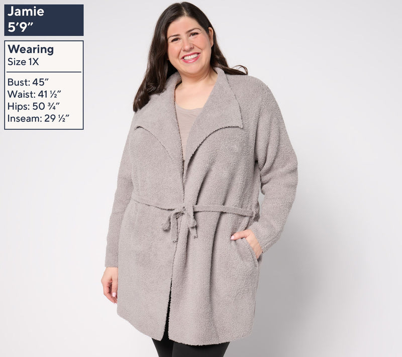 Barefoot Dreams CozyChic Waist Tie Cardi — View 10