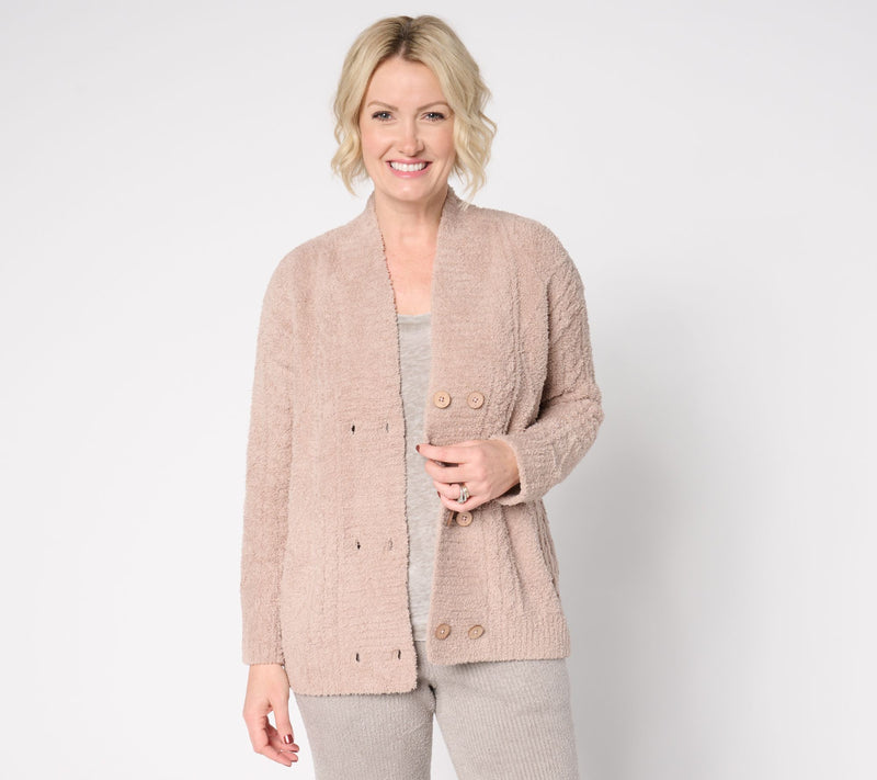 Barefoot Dreams CozyChic Cable Buttoned Cardigan — Main view