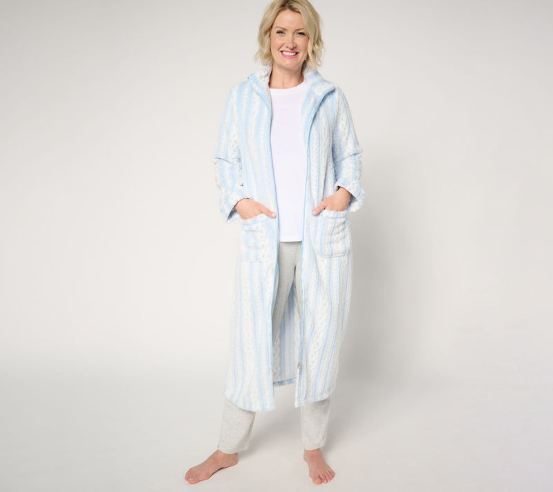 Anne Klein Cable Plush Zip Lounger — View 12