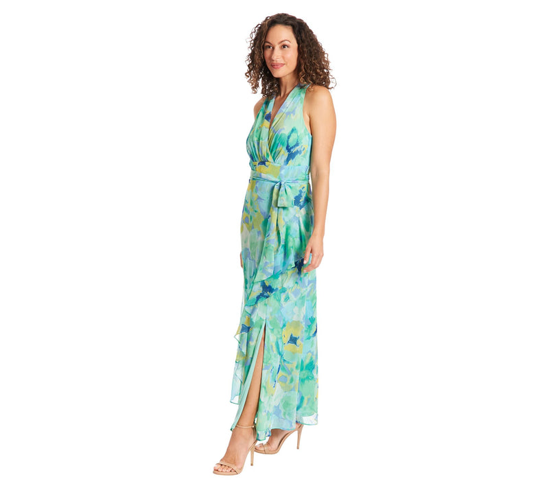 London Times Floral Halter Wrap Dress — View 4