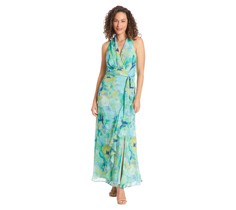London Times Floral Halter Wrap Dress — View 2
