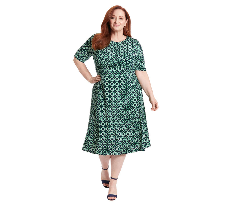 London Times Elbow Sleeve Midi Dress — View 18