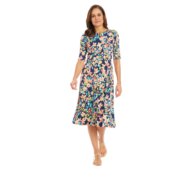 London Times Elbow Sleeve Midi Dress — View 19