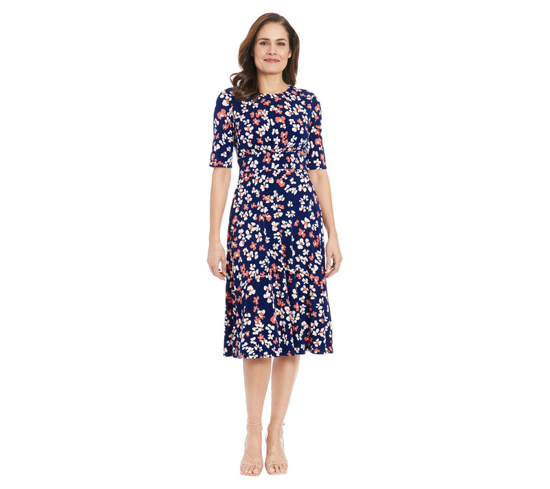 London Times Elbow Sleeve Midi Dress — View 6
