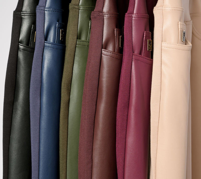 Belle by Kim Gravel Tall Faux Leather Front, Ponte Back Pant — View 18