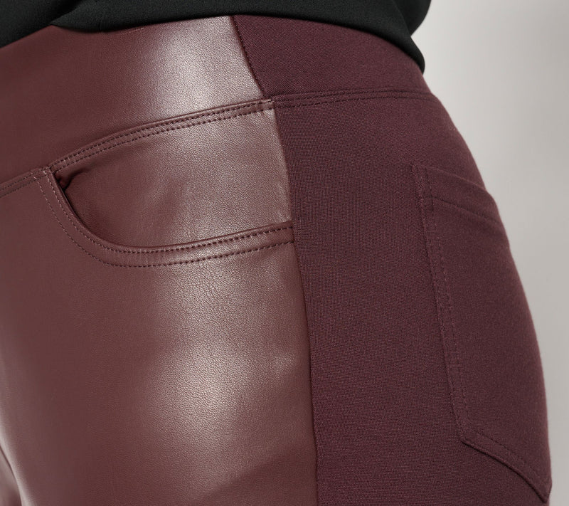 Belle by Kim Gravel Tall Faux Leather Front, Ponte Back Pant — View 16