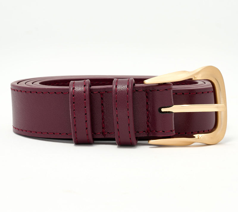 Complliments Leather Belt with Polished Metal Buckle — View 6