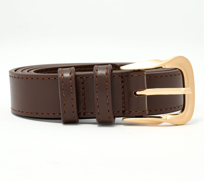 Complliments Leather Belt with Polished Metal Buckle — View 7