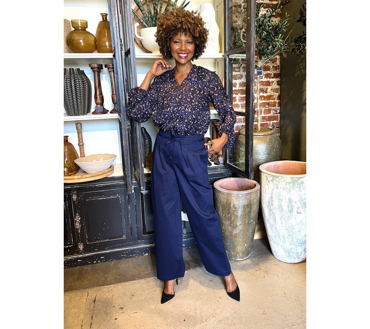 BEAUTIFUL by Lawrence Zarian Printed Textured Blouse with Knit Tank — View 14