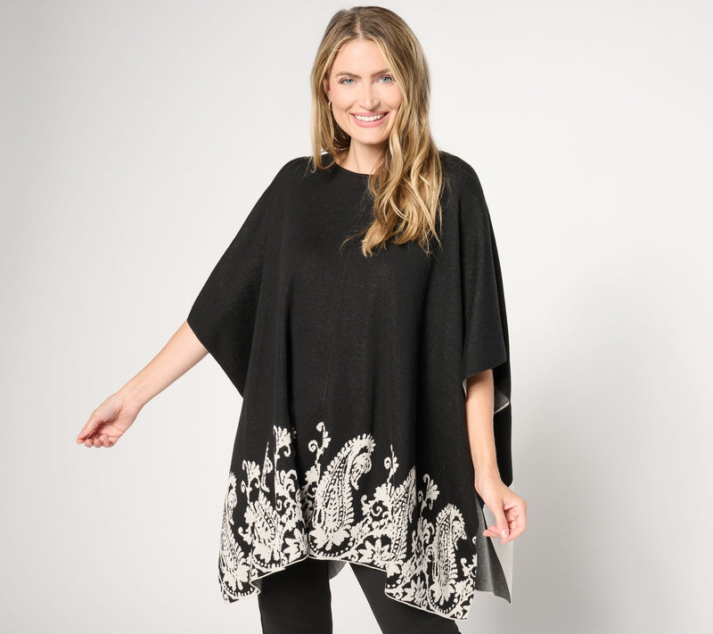 BEAUTIFUL by Lawrence Zarian Novelty Poncho Sweater — View 9