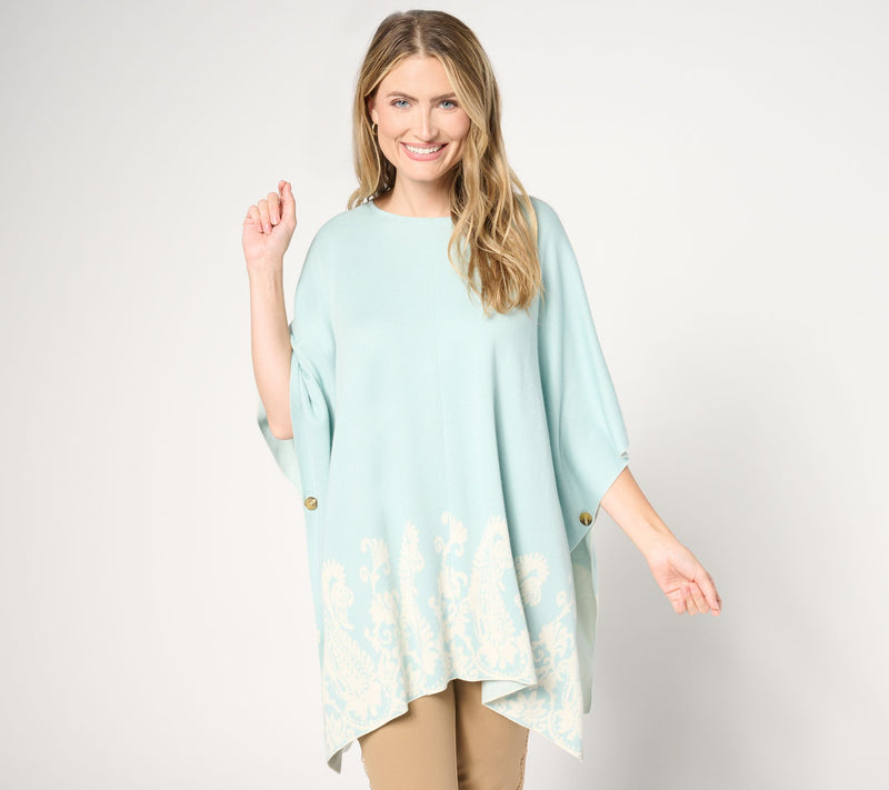 BEAUTIFUL by Lawrence Zarian Novelty Poncho Sweater — View 11