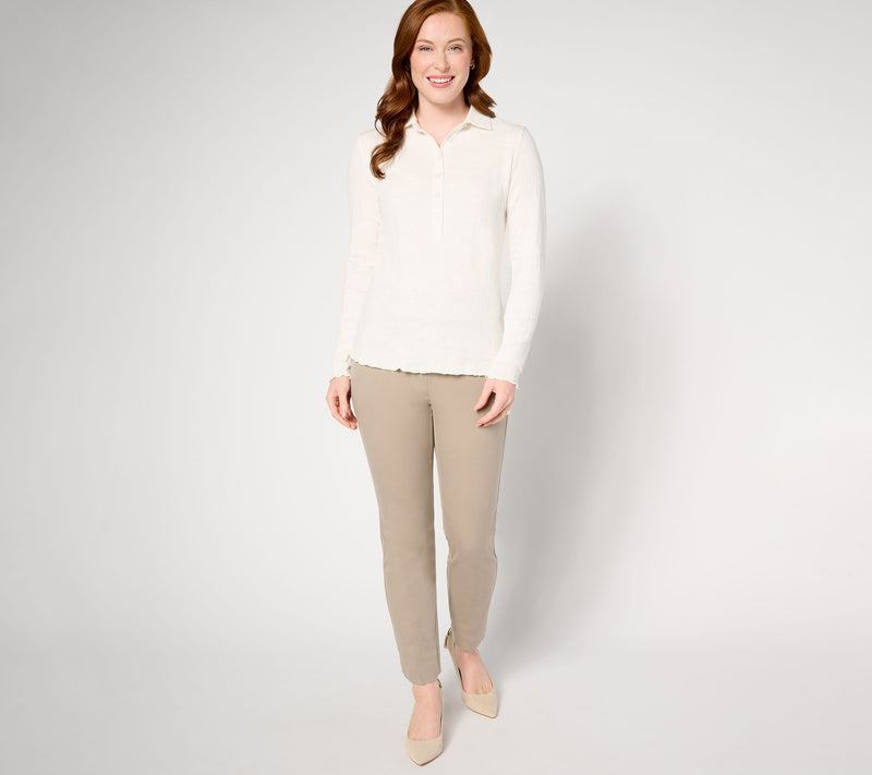 NIC+ZOE Lace Knit Collared Top — View 3