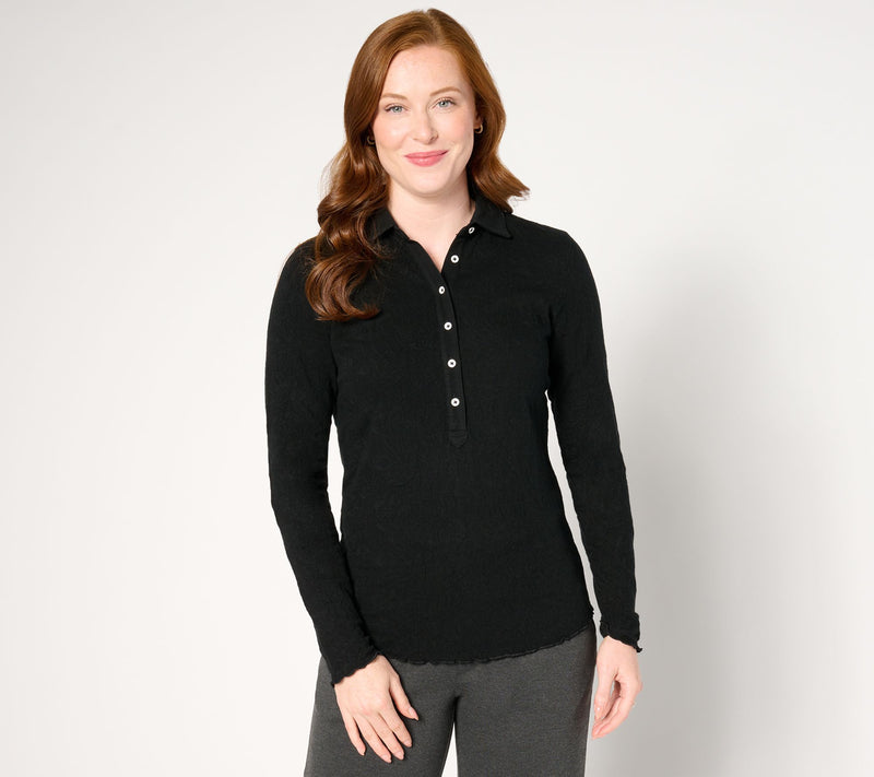 NIC+ZOE Lace Knit Collared Top — View 9