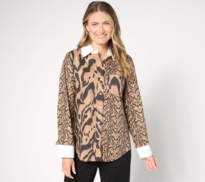 by Stacy London Core Poplin Button-Front Top — View 3