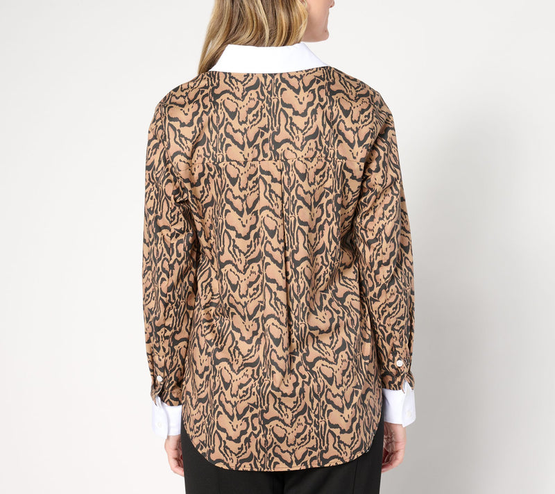 by Stacy London Core Poplin Button-Front Top — View 12