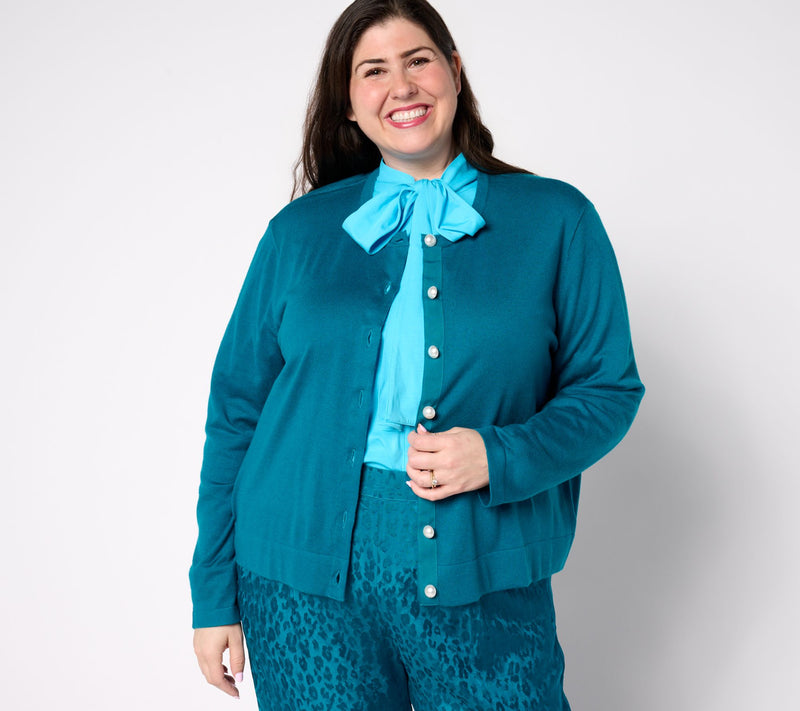 by Stacy London Cardigan with Novelty Buttons — View 8