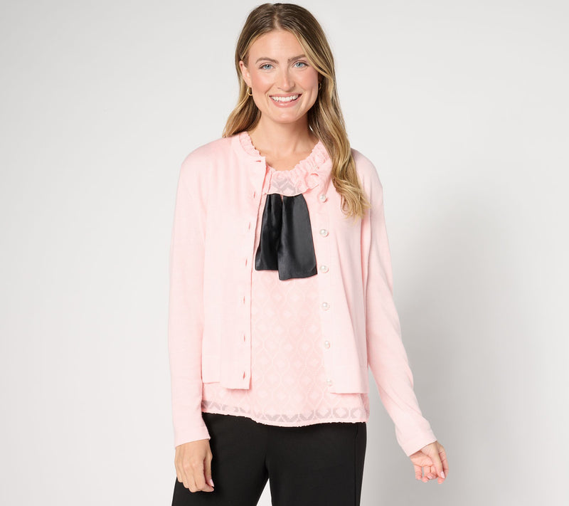 by Stacy London Cardigan with Novelty Buttons — View 7