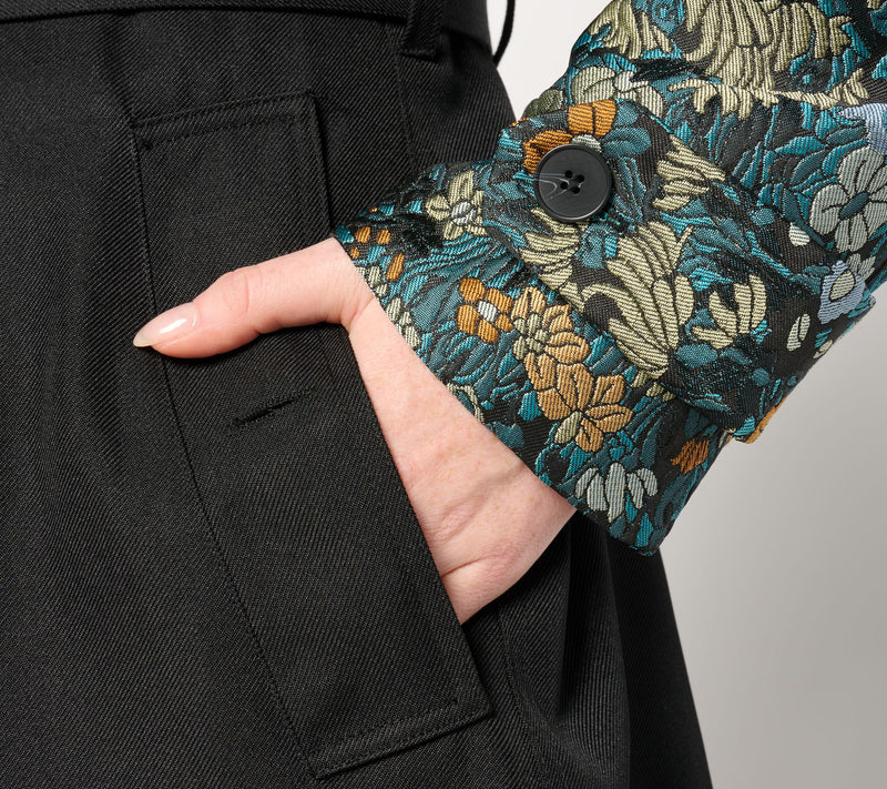 by Stacy London Petite Trench with Removable Jacket- Floral — View 7
