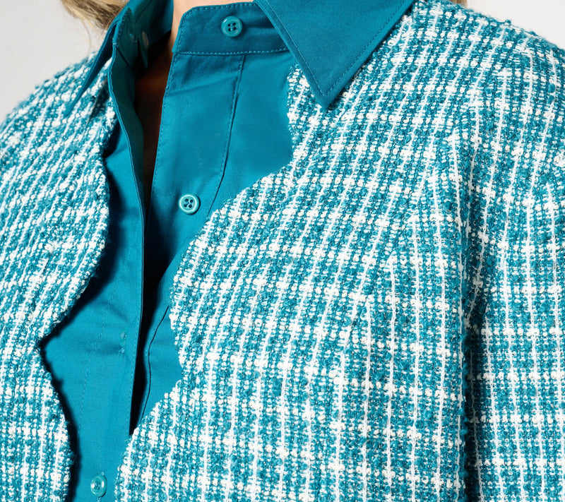 by Stacy London Knit Boucle Scallop Edge Jacket — View 8
