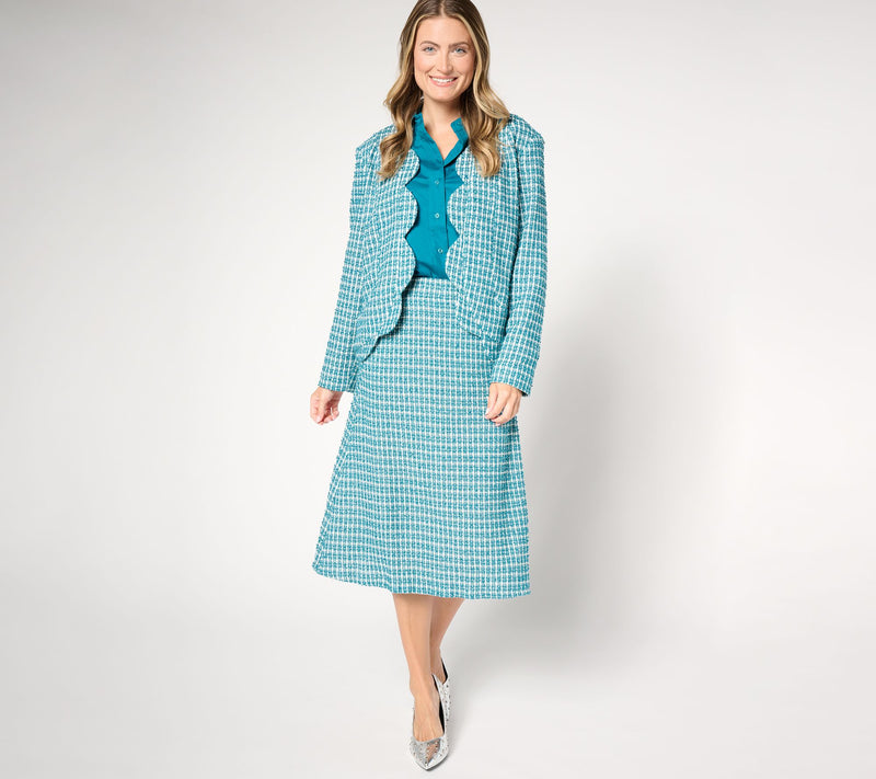 by Stacy London Regular Knit Boucle A-Line Skirt — View 3