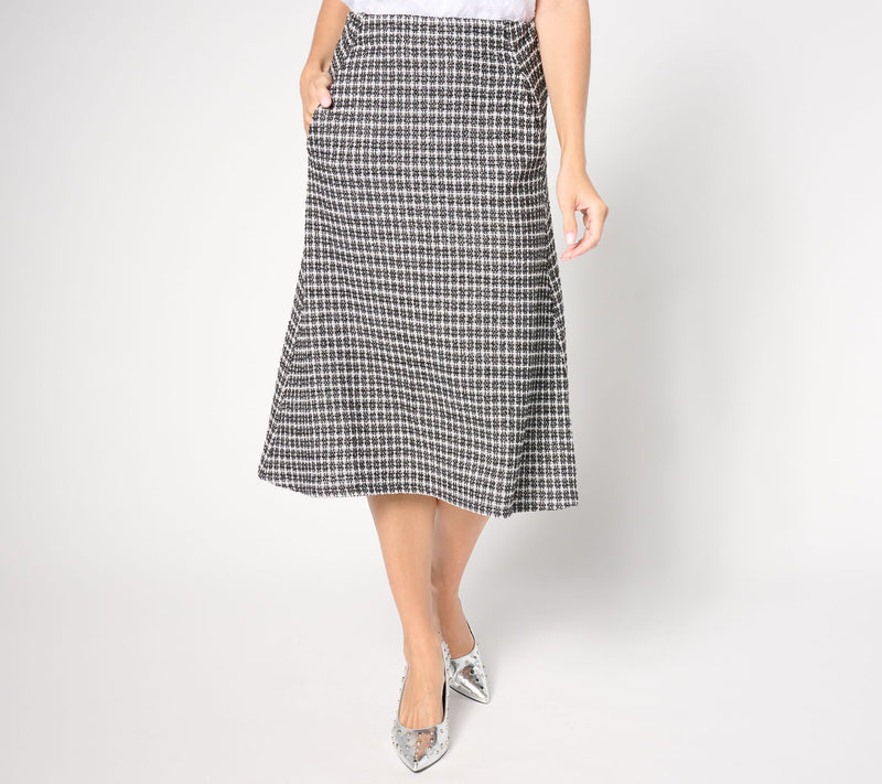 by Stacy London Petite Knit Boucle A-Line Skirt — View 5